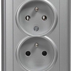 Abex Gniazdo Podwójne P/T 2X2P+Z 16A 250V Komplet Typ Czeski Pt-6Lw Srebrne (9001839)