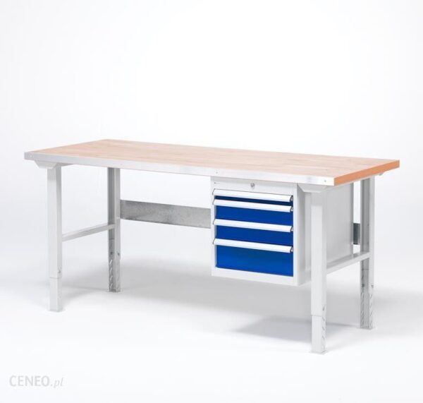AJ Stół warsztatowy z blatem o powierzchni dębowej 800x750x2500 mm (232242)