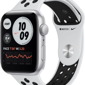 Apple Watch SE Nike GPS Koperta 44mm Srebrna z Aluminium z Paskiem Sportowym Platynowym (MKQ73WB/A)