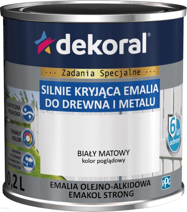 DEKORAL EMAKOL STRONG biały matowy RAL 9003-HR 0