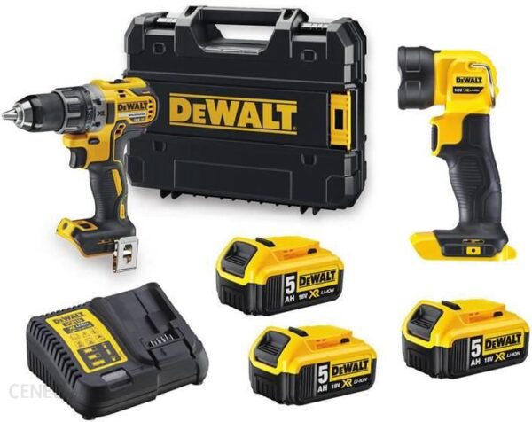 Dewalt Wkrętarka 18V 3X5Ah 70Nm Dcd791P3 + Latarka Dcl040