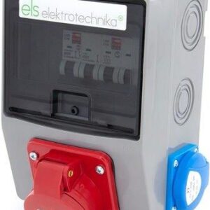 Els Elektrotechnika Rozdzielnica Budowlana 16A/4P + 2xGs 230V + Zabezpieczenia Obudowa Naścienna Okienko 6m (6No22C11C04)