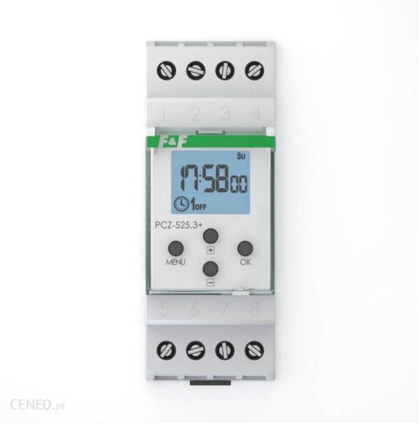 F&F Filipowski Zegar Sterujący Cyfrowy Astronomiczny 1P 16A 24-264Vac/Dc 2M Z Nfc (PCZ5253PLUS)