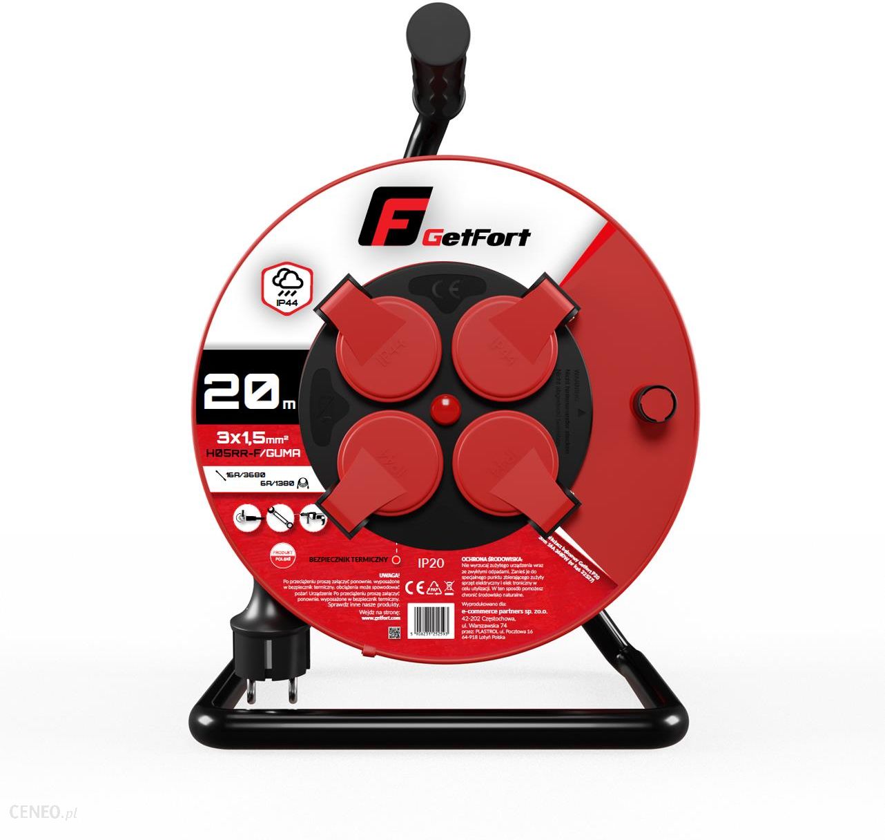 i-getfort-przedluzacz-bebnowy-p20-3x1-5-h05rr-f-20m Getfort Przedłużacz Bębnowy P20 3X1