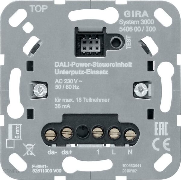 Gira Urządzenie Do Modułu Sterującego Dali Power System 3000 540600