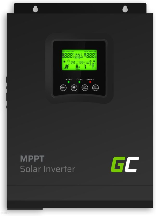 Green Cell Inwerter Solarny Falownik Off Grid Z Ładowarką Solarną Mppt 12Vdc 230Vac 1000Va/1000W Czysta Sinusoida (INVSOL01)