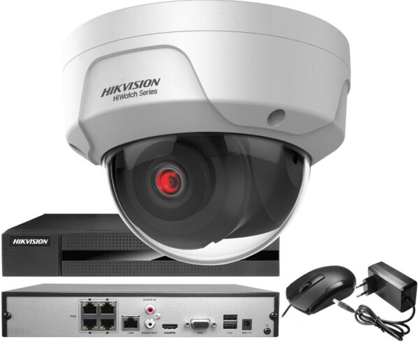 Hikvision Hiwatch Zestaw Wandaloodporny Rejestrator Ip Hwn-2104Mh-4P 1X Kamera Hwi-D121H (ZM23443)