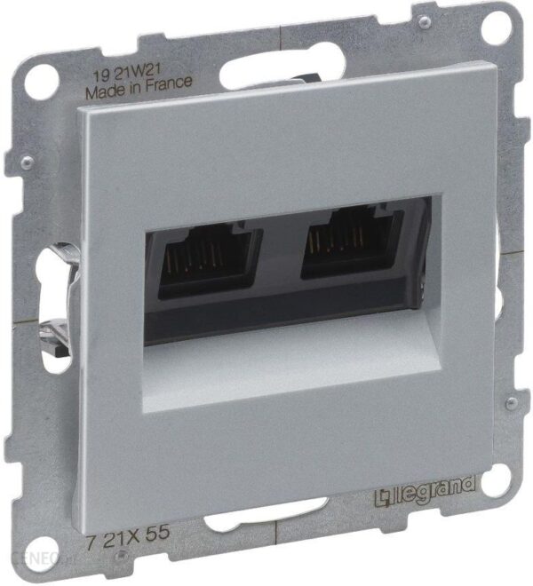 Legrand Suno Gniazdo 2-krotna rj45/Kat 6A Aluminium 721355