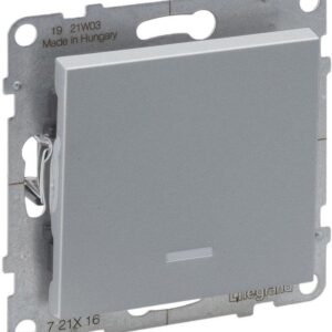 Legrand Suno Łącznik Schodowy Z Podświetleniem 10Ax250V Aluminium 721316