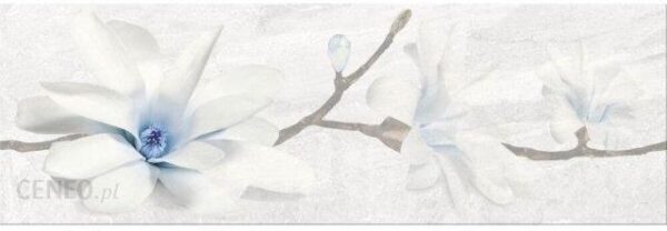 Opoczno Płytka Ścienna Inserto Stone Flowers Grey Glossy 25X75 Gat.2