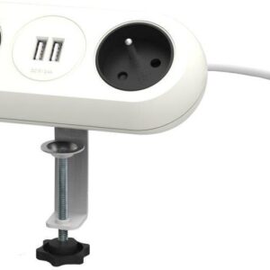 Orno Gniazdo Meblowe Z Uchwytem Montażowym Ładowarką Usb 2 Gniazda 2P+Z 2Xusb Przewód 3X1