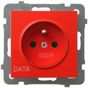 Ospel As Biały Gniazdo 1x Pojedyncze Z Przesłonami Data Bez Ramki ( GP-1GZDP/M/00 )