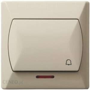 Ospel Łącznik Zwierny "Dzwonek" Z Podświetleniem 10Ax 250V Ip20 Beżowy Akcent Łp-6As/01
