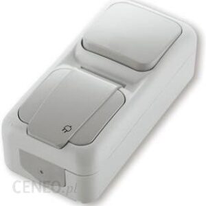 Panasonic PALMIYE Łącznik n/t pojedynczy + gniazdo IP54 szary