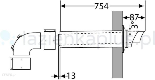 Saunier Duval Wyprowadzenie poziome przez ścianę do kotłów kondensacyjnych (60/100) 0020219606