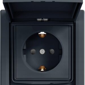 Schneider Electric Asfora Gniazdo Schuko Z Ramką Antracyt EPH3100371