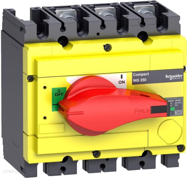 Schneider Electric Rozłącznik Mocy Kompaktowy Ins250 Żółto-Czerwony 160A 3P (31124)