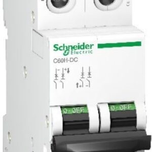 Schneider Wyłącznik Prądu Stałego C60H-Dc Dwubiegunowy 2A 500Vdc Ip20 Charakterystyka C A9N61522