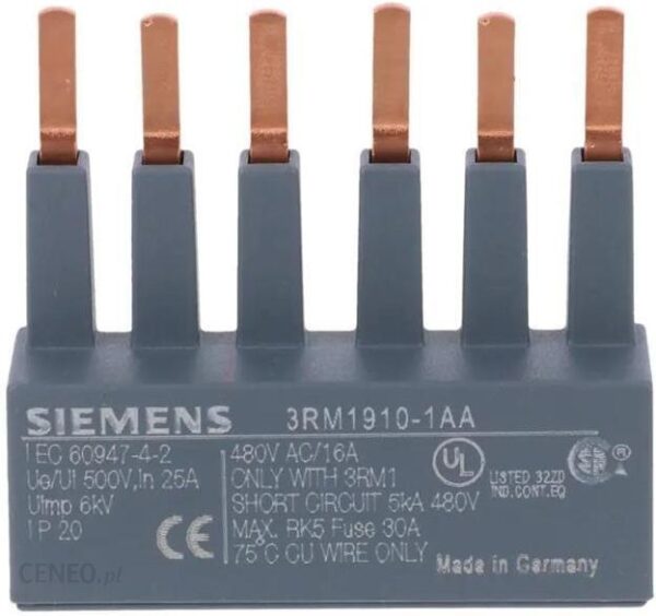 Siemens 3-Fazowa Listwa Zasilająca Do 2 Hybrydowych Układów Rozruchowych Akcesoria Do Sirius 3Rm1 3Rm1910-1Aa (30_500102)