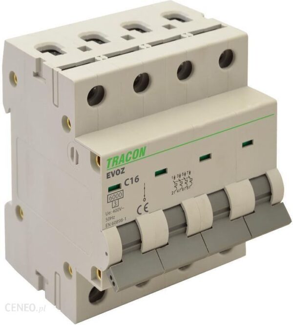 Tracon Electric Wyłącznik Nadprądowy 2A 4P B EVOZ4B2