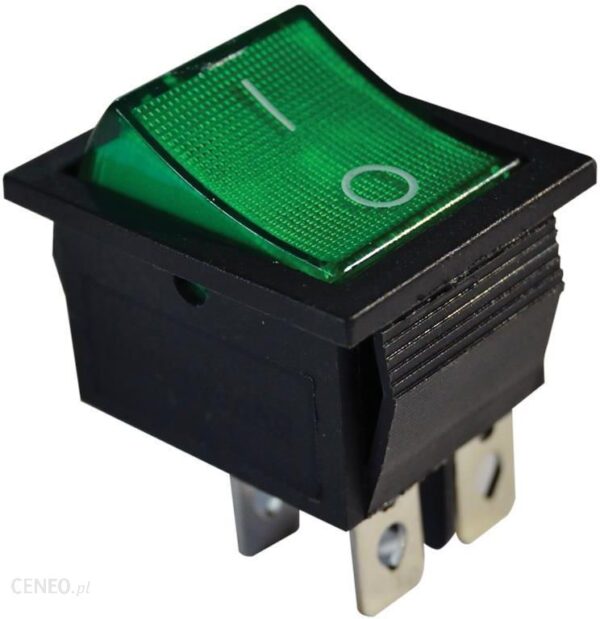 Tracon Przełącznik Kołyskowy Podświetlany 0-1 Zielony ( TES44 )
