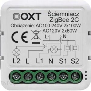 Tuya Smart Life Mini Ściemniacz Światła 2 Kanałowy 2Ch Zigbee Energodom (OXT02)