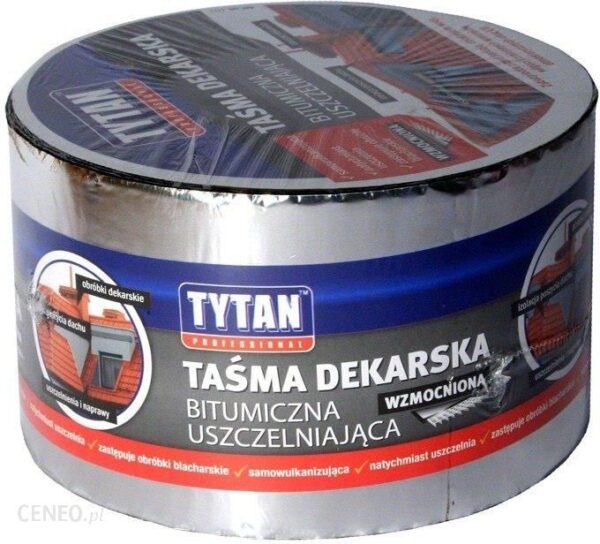 Tytan Taśma Dekarska Wzmacniana 15cm*10mb Srebrna Aluminiowa