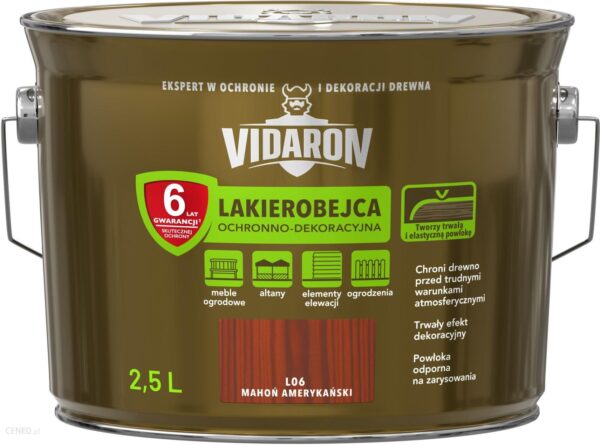 Vidaron Lakierobejca Ochronno Dekoracyjna L06 Mahoń Amerykański 2