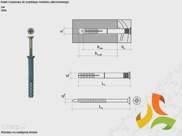 Wkręt-Met SM 6x40 kołek do wbijania (100szt)