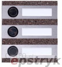 Zamel Przycisk Dzwonkowy Ozdobny Podłużny Potrójny Pdk-250/3 1A/50V Ac Brąz Pdk-250/3-Bra